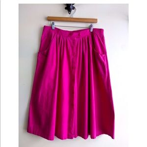 Vintage 80s Elastic Waist Midi Skirt